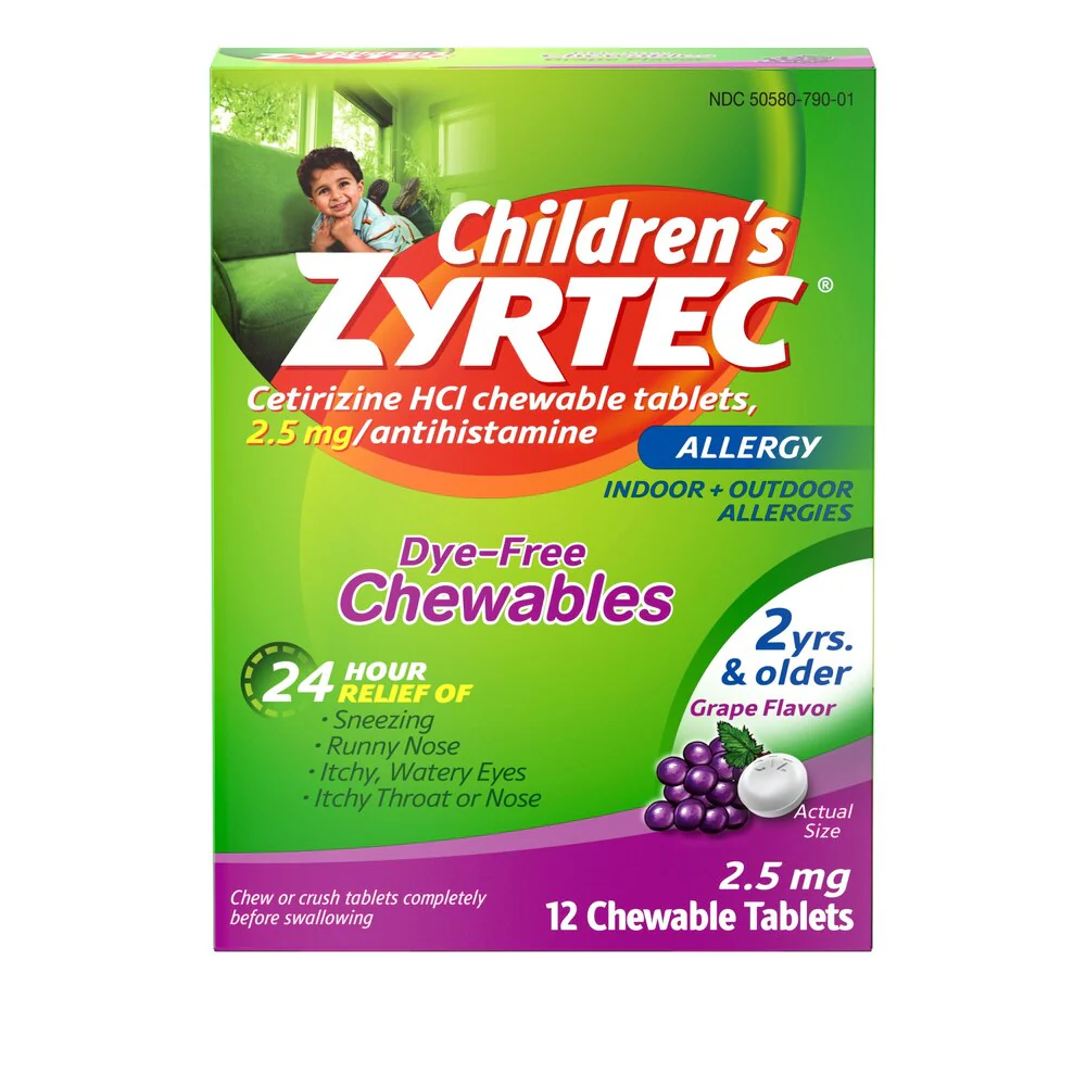 Zyrtec Children Allergy Grape Chewables 12ct