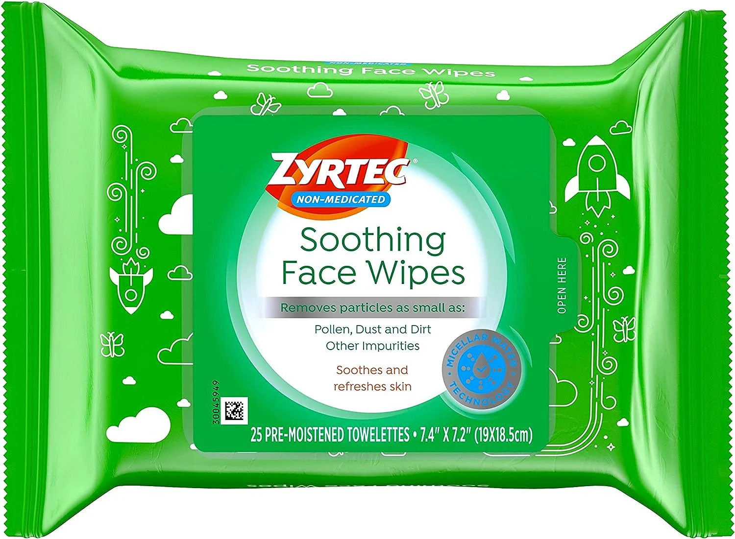 Zyrtec Soothing Face Wipes 25ct